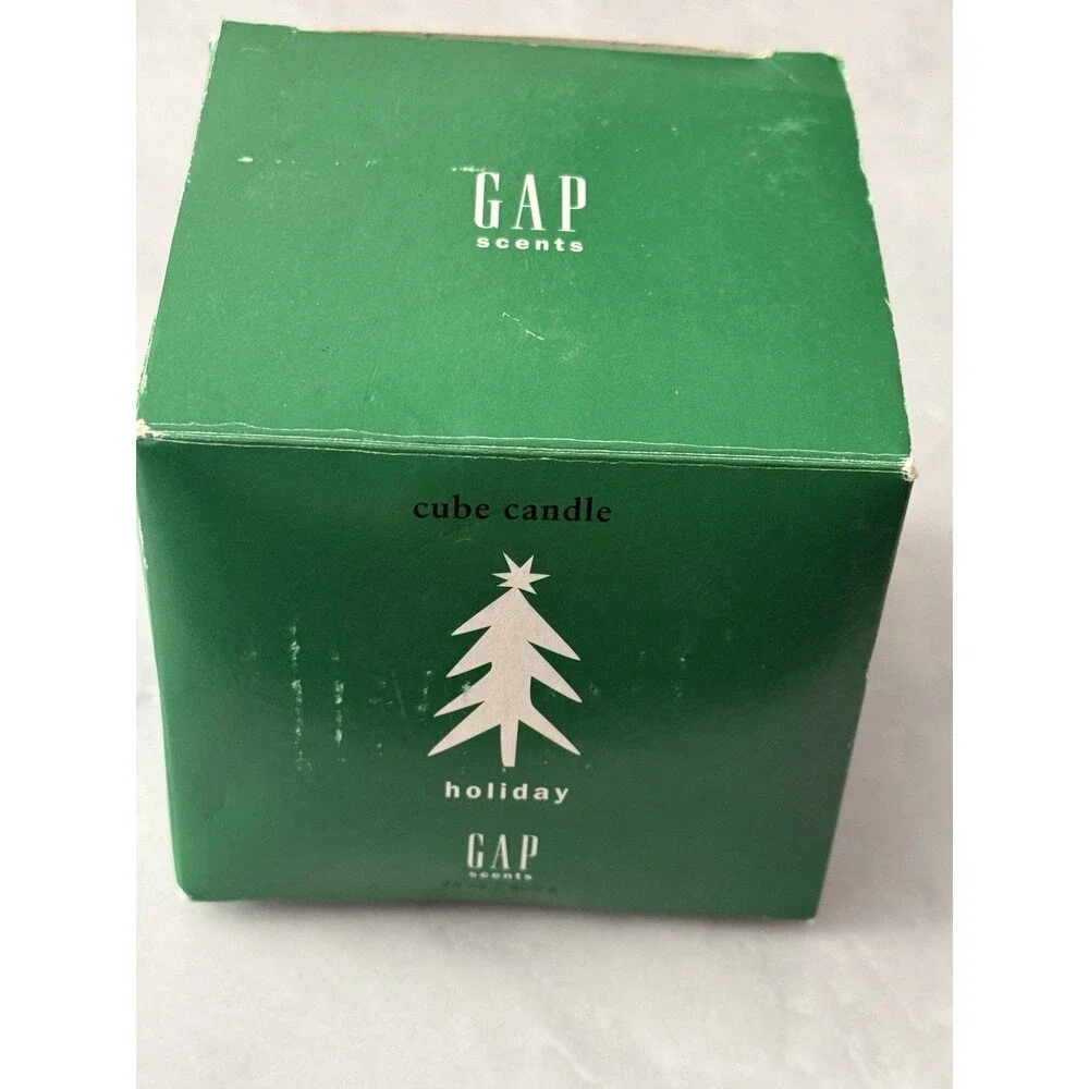 Vintage GAP Scents Holiday Cube Candle Cedar Balsam Green New Sealed NOS